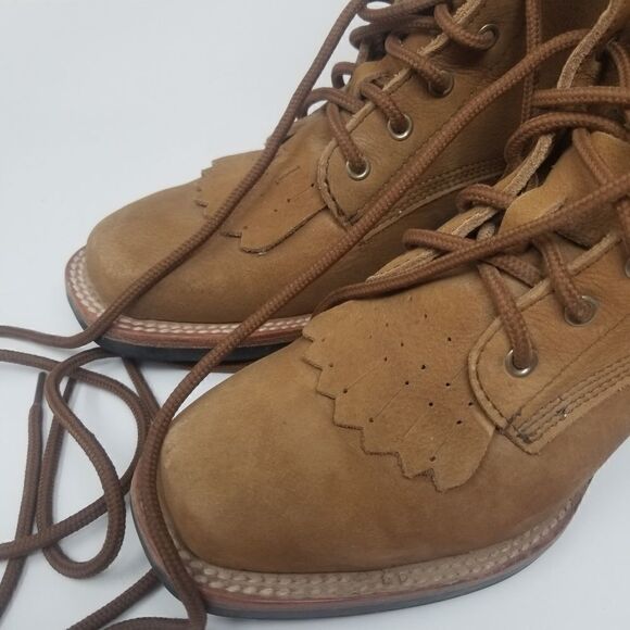 Tannish Brown ACME Leather Lace Up Boots for Women. SIZE 6M. Good condition. - Picture 3 of 16